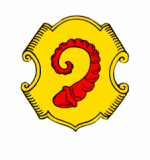 LogoWappen des Marktes Burgsinn; In Gold ein rotes Widderhorn