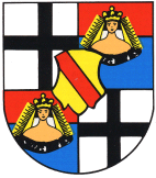 LogoWappen der Stadt Bad Brückenau; In Gold ein roter Schrägbalken